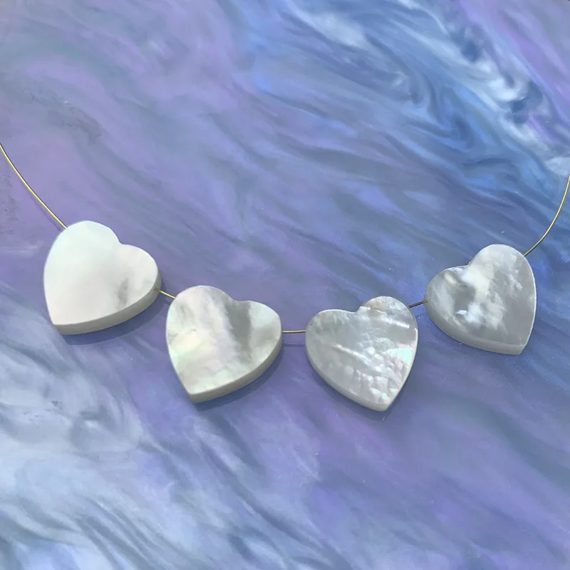 

Natural Shell Heart Bead Charm For Jewelry Making 2 Hole Heart Bead Charms For Necklace Bracelet Wholesale 20pcs