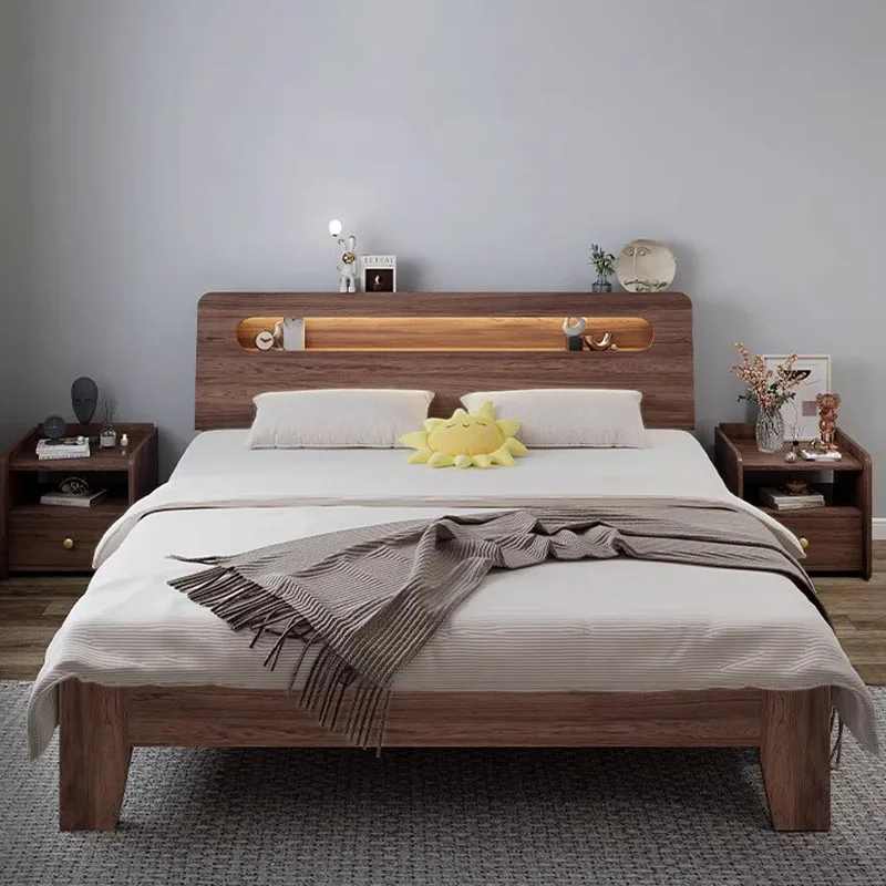 

Nordic Double Bed Minimalist Free Shipping Fashionable Designer Beds High Quality Light Luxury Cama De Casal Home Furnitures
