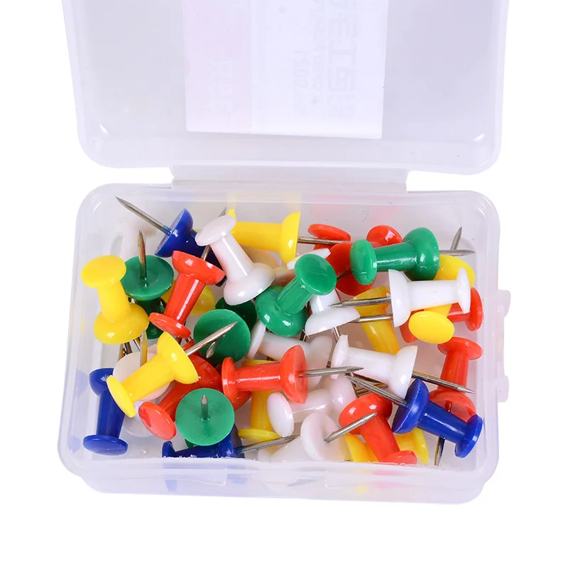 Color I-Nail Push Pins Cute Wall Cubicle Accessories Cork Board Pin Thumbtacks Deli 0021 push pins