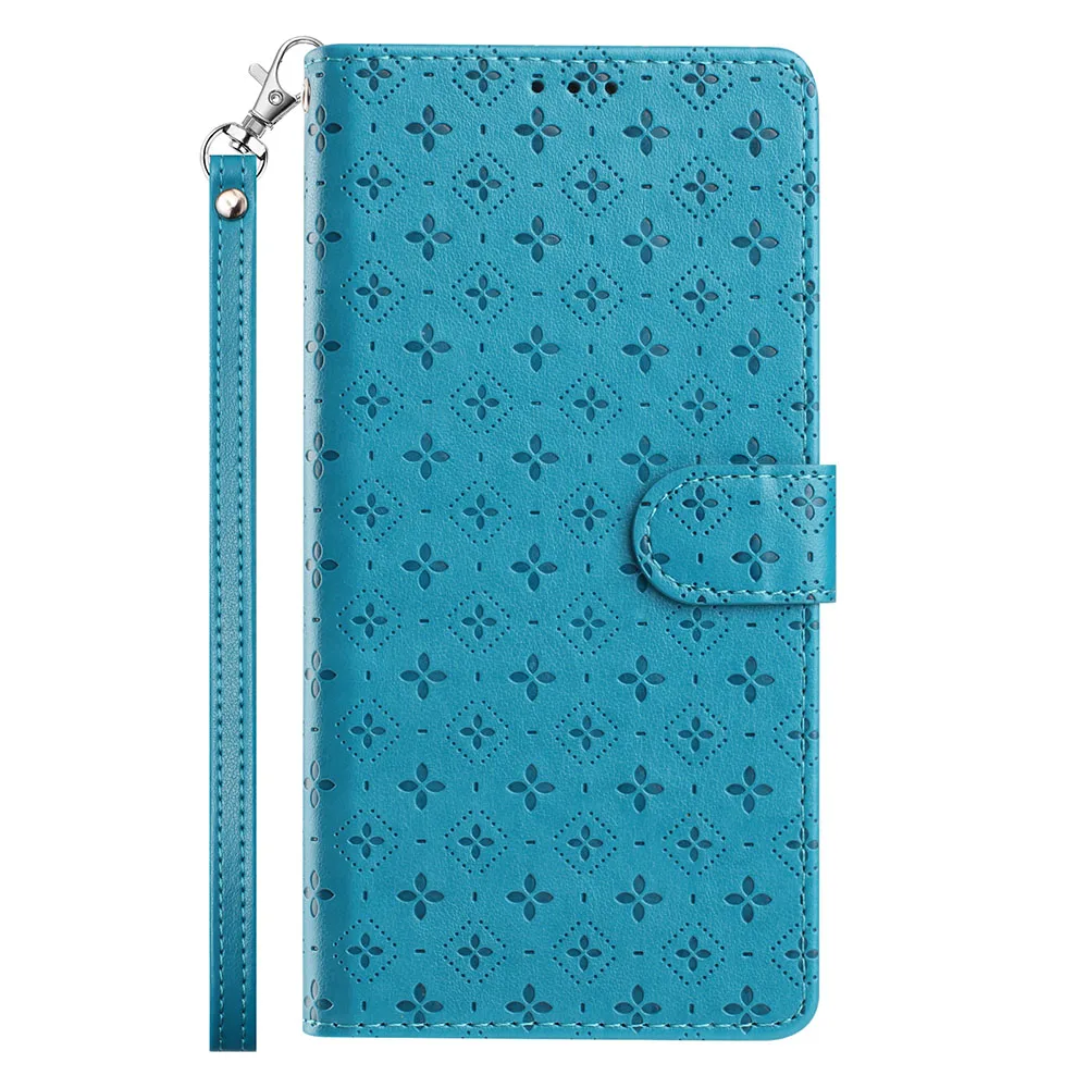 Elegant Leather Wallet Flip Case with Card Holder and Magnetic Closure