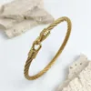 Creative wire rope and hook-shaped stainless steel 18K women's bracelet, light luxury and versatile wear 3