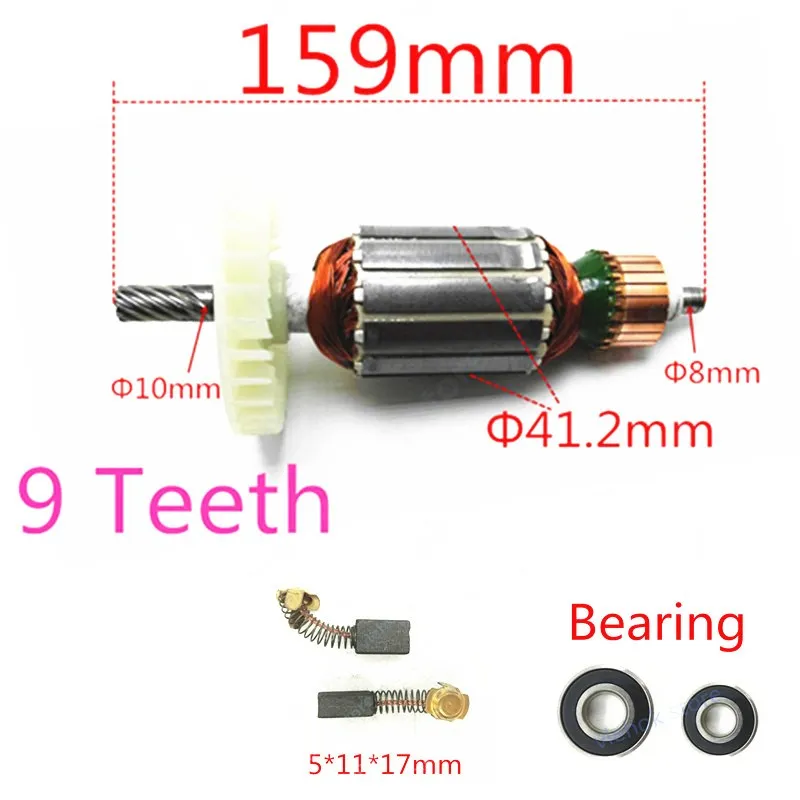 

9 Teeth Armature Motor Replace for MAKITA 5704R 5704RK 516489-7 5806B 518629-3 Circular Saw rotor Power tool accessories