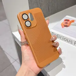 Stylish Colorful Frosted Thermal Shockproof Bumper Case for OPPO Reno14 (Premium Brown)