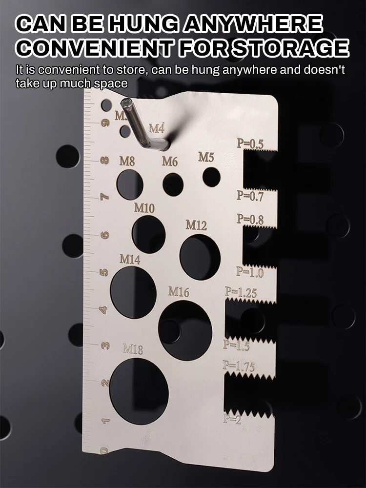 Thread Checker Screw Measurement Ruler Space Saving Measuring Gauge Tool For Bit Bolt Nut Screw Craft Industry And Home Use