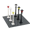 Marumine MOC Bricks Retro Street Light Lamp 10PCS City Park Road View Building Blocks Assembles Particles Parts 11062 4740 3626 2