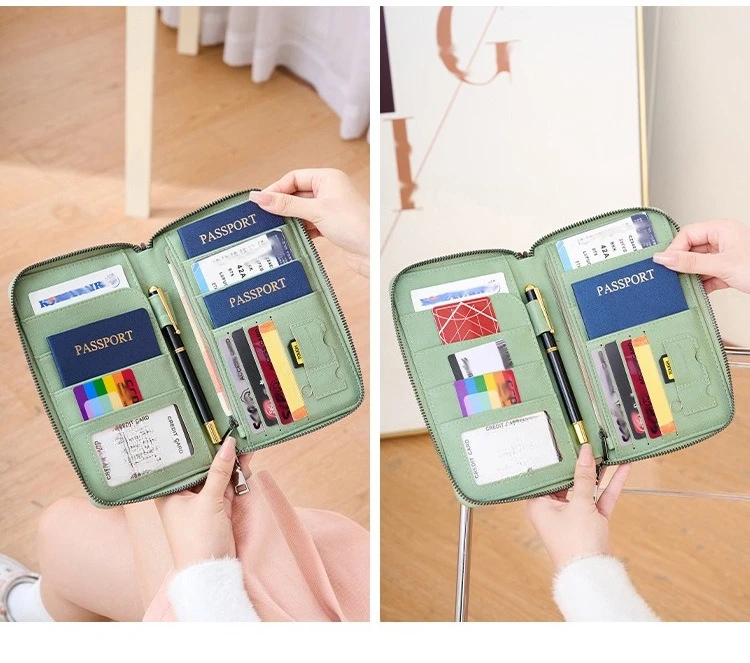 Paspoorthouder voor reizen dames en heren van pu leer met rfid_voghion.com