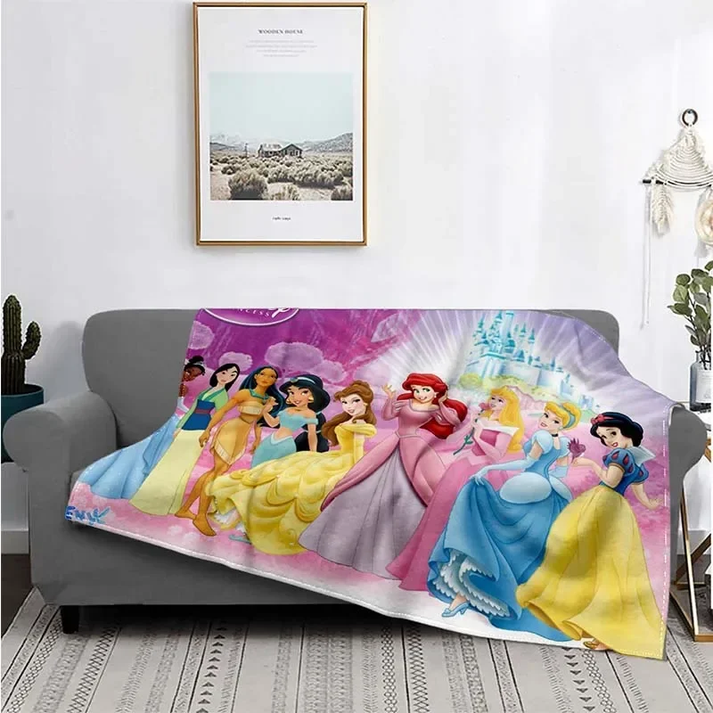 thumbnail image 1 of Manta ligera con estampado de princesas de Disney para sala de estar, dormitorio, habitación de niños, manta cálida, regalo de Navidad, 1 of 5