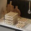Clear 60 Egg Container for Refrigerator, Egg Holder for Fridge,Stackable Eggs Storage Container, Egg Fresh Storage Box Tray 3