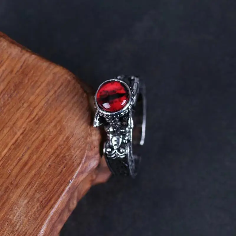 SALONGFANG 2023 New Retro Jewelry Rings Gothic Rings Unisex Punk Skull Rock Hip Hop Adjustable Gift Jewelry Evil Eye