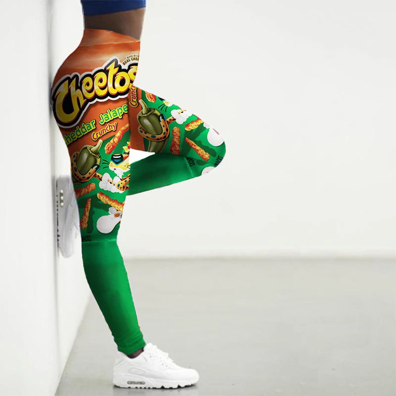 Sport Leggings Women 3D Snacks Printed Tights Yoga Pants Gym Clothing Femme Seamless Leggings for Female Leginsy Damskie Push Up