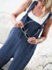 Loose Ladies Bib Pant Suspender Trouser Linen Female Women One-Piece Wide Leg Romper Overalls Jumpsuit Streetwear Plus Size 4