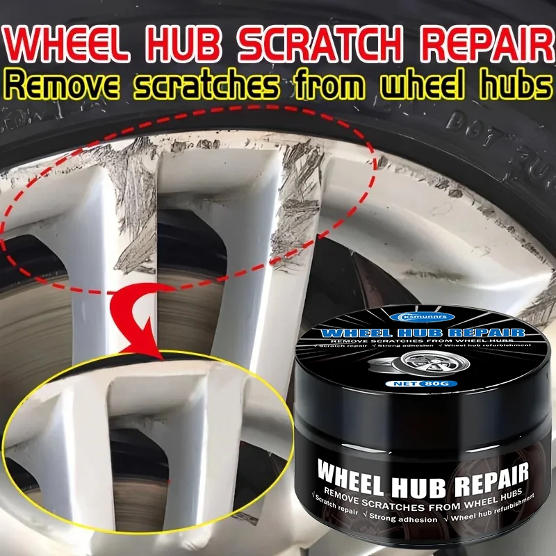 Car Wheel Rim Scratch Refurbishment Paste for BNW Tire Rim Scratch Paint Repair Paste Black And White Silver Aluminum Alloy