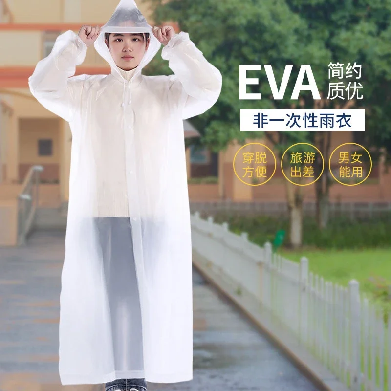 Fashion Women Man Raincoat Thickened Waterproof Clothing Adult Camping Reusable Poncho Rainwear Hot EVA Rain Coat плащ женский