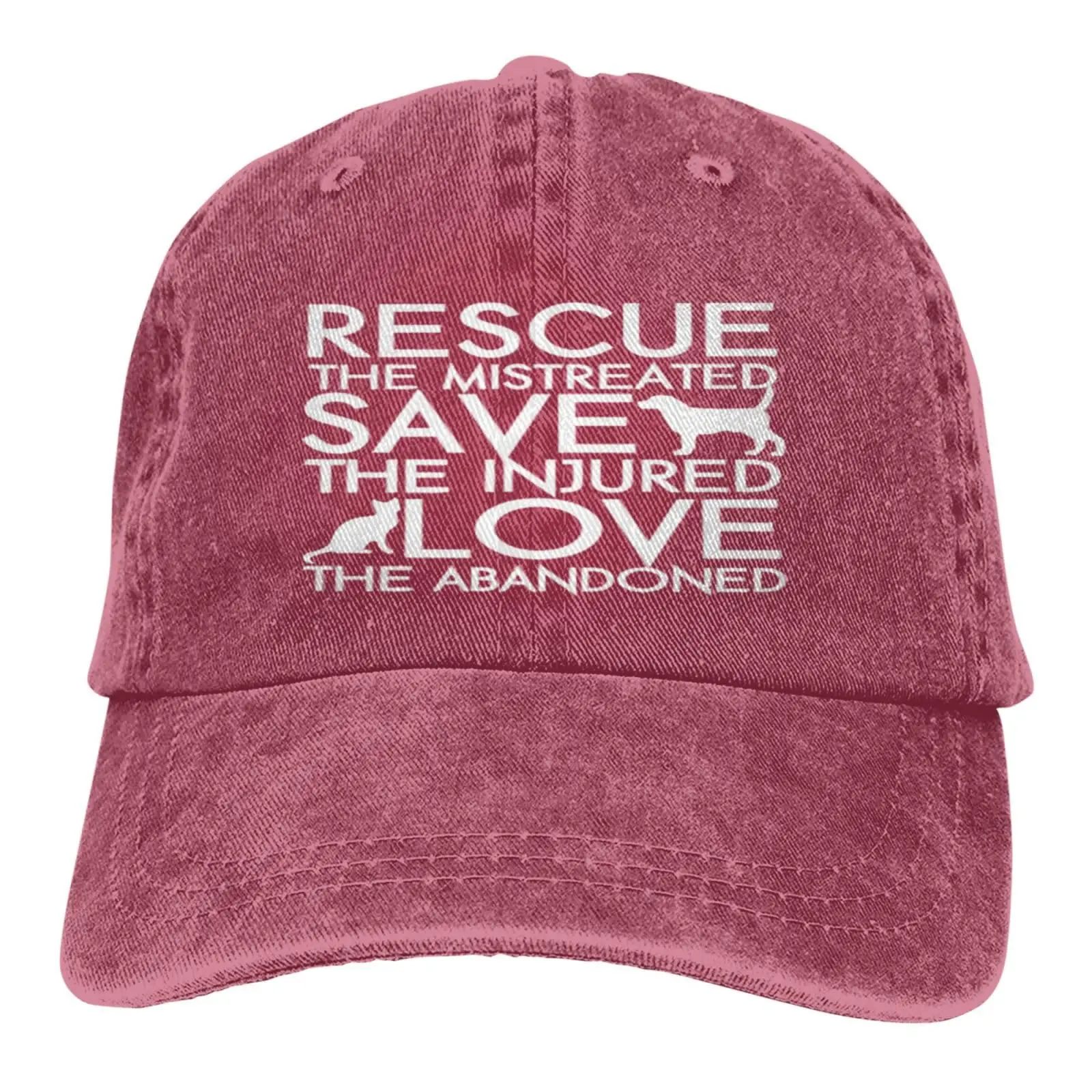 

Vintage Dog Rescue Animal Cat Hat Cowboy Hat Vintage Washed Distressed Baseball Cap Dad Golf Hat for Men Women