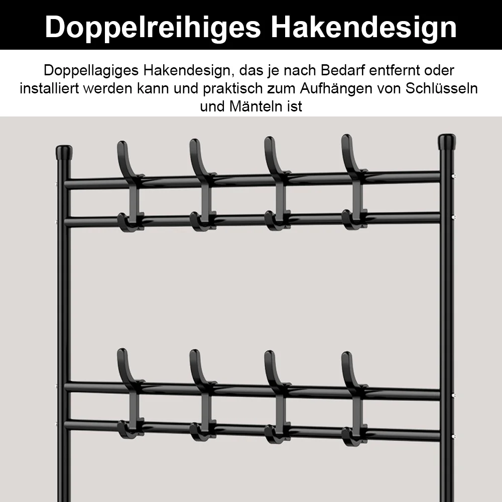 5/4-stöckiges Freistehendes Aufbewahrungsregal Kleider- und Hut-Aufbewahrungsregal Schuhregal Freistehender Aufbewahrungsschrank für Wohnzimmer – Detail 11