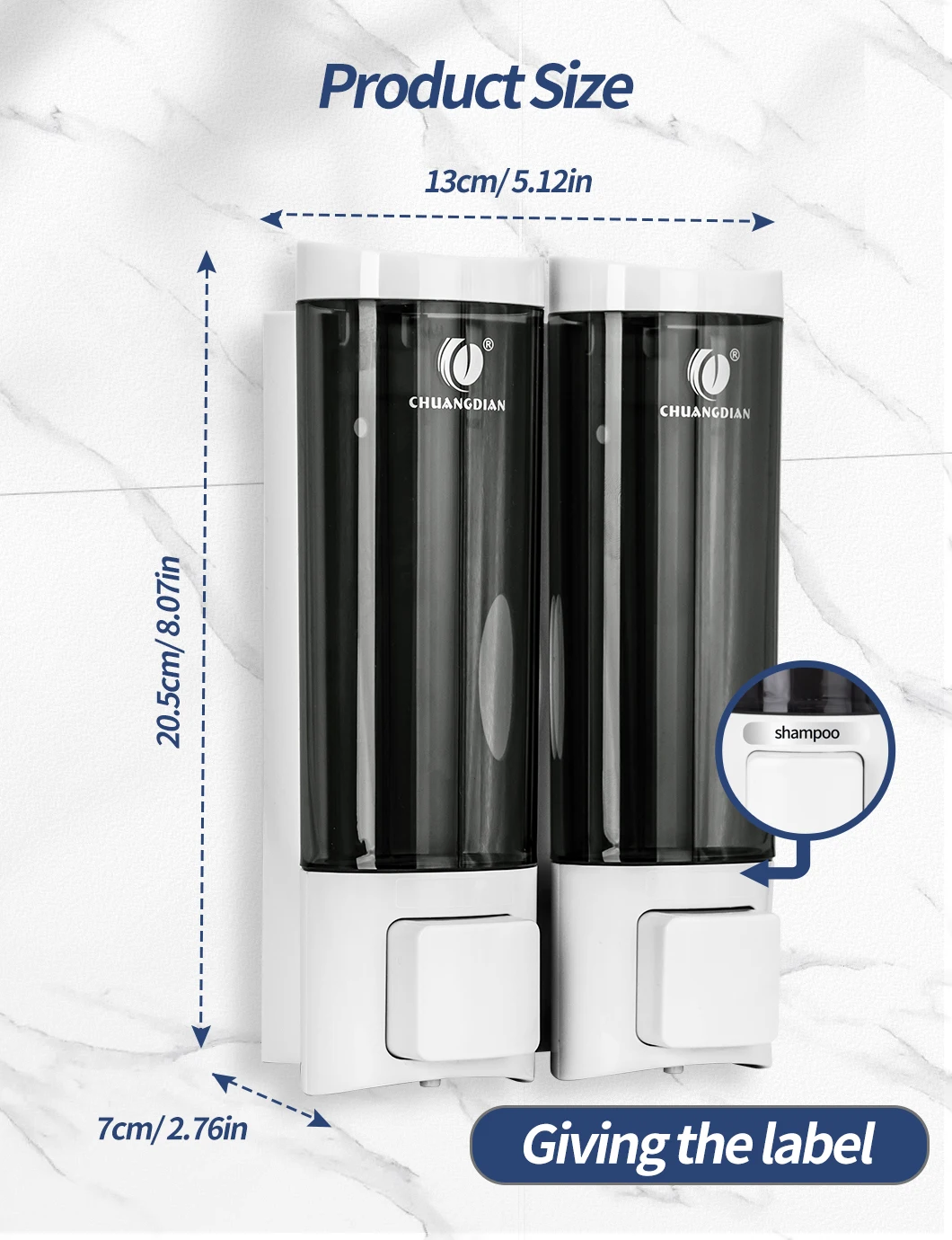 Bathroom Soap Dispenser Wall Monunt for Shower Gel Shampoo Conditioner Kitchen Dish Container Hand Body Wash Dispenser soap dispenser