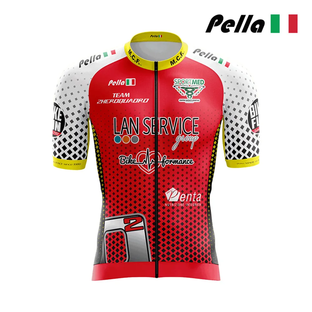 

Pella Mens Cycling Jersey Summer Short Sleeve Pro Team Clothing Breathable Wear Top MTB Bicycle Maillot Ciclismo Hombre Bike