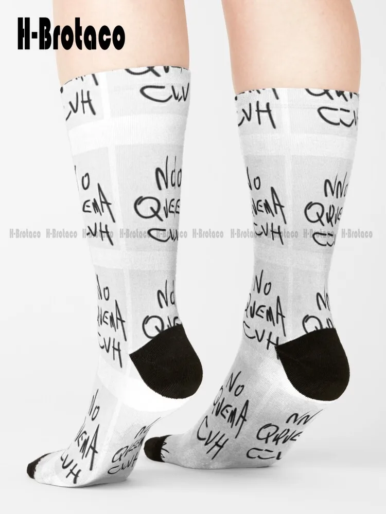 

No Quema Cuh!! Socks Mens Socks Ladies Sports Harajuku Retro Street Skateboard Socks Teen Youth Socks 360° Digital Print Casual