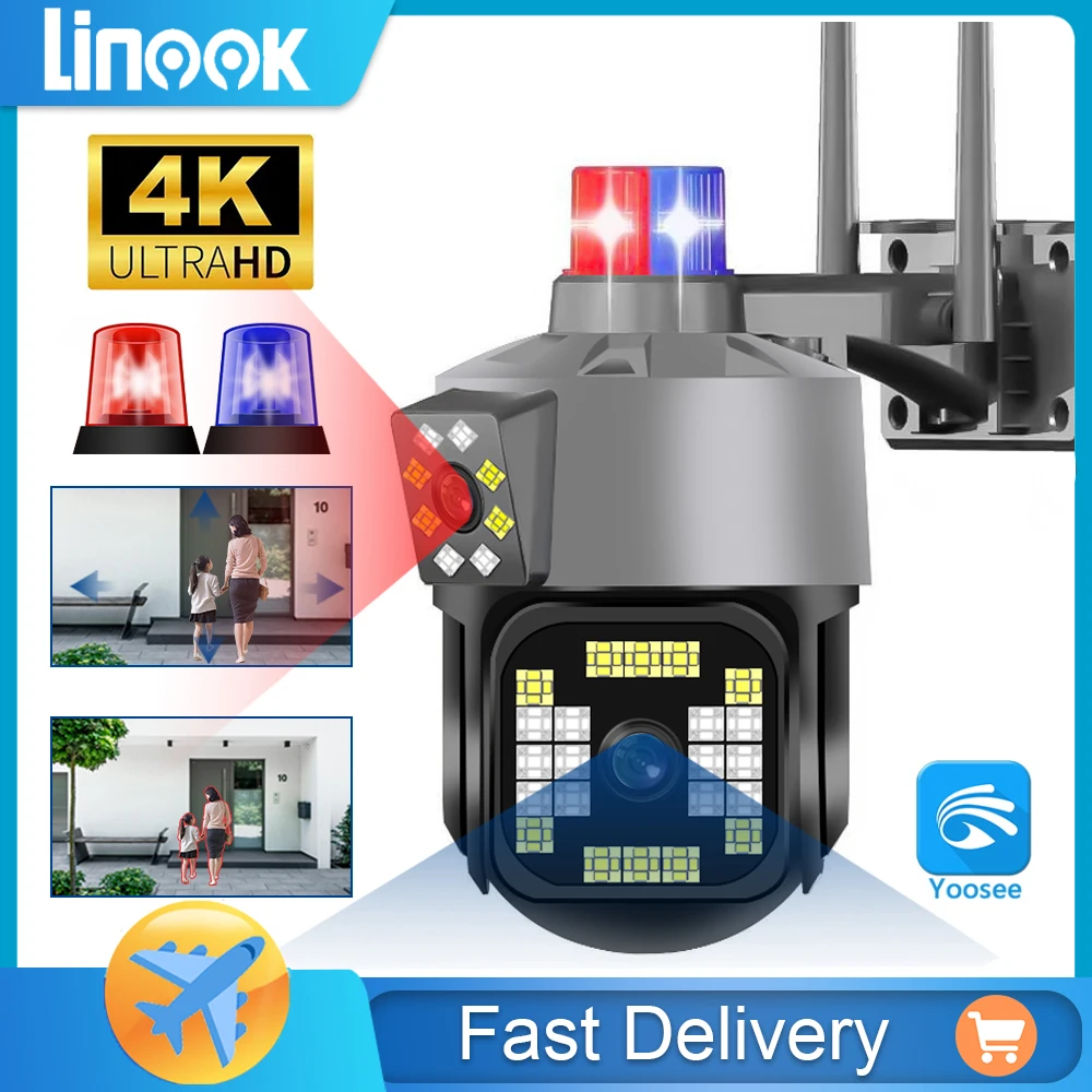 

Linook YOOSEE, камера видеонаблюдения с Wi-Fi, беспроводная наружная водонепроницаемая IP-камера безопасности, 4K 8 Мп, искусственная Интеллектуальная мобильная лампа предупреждения об отслеживании