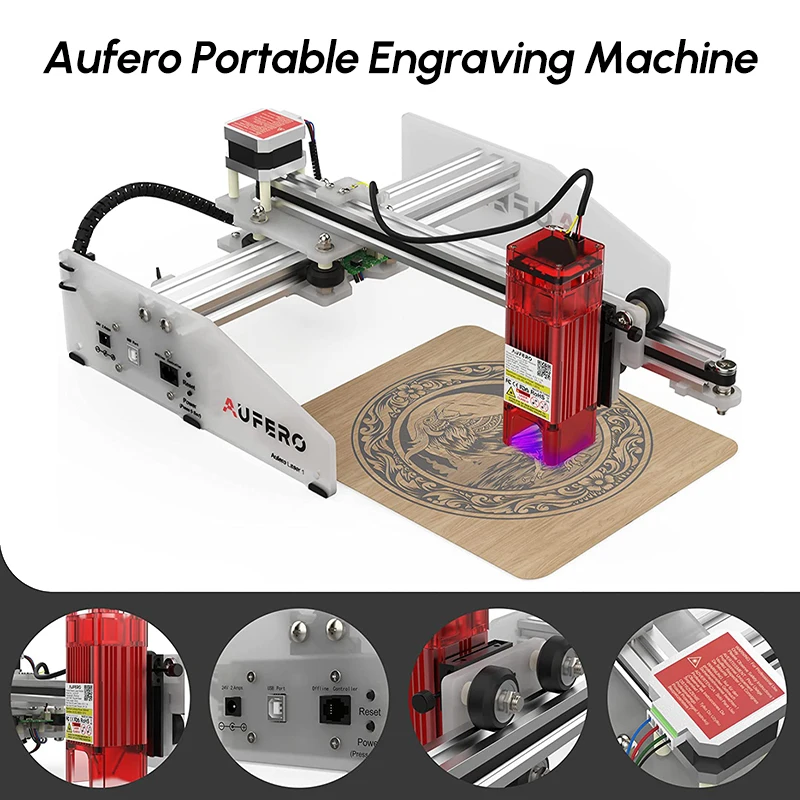 

Aufero 1 Protable Laser Engraver With Rotary Roller 18*18cm DIY Pre-install Wood Engraving Cutting Marking Machine For Beginner