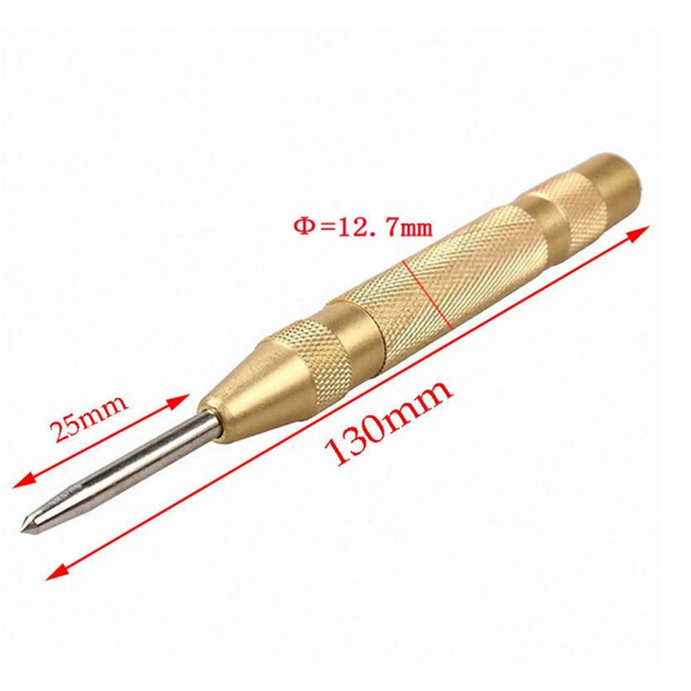5 Inch 130mm Automatic Center Pin Punch Spring Loaded Marking Starting Holes Tool Wood Press Dent Marker Woodwork Drill Bit