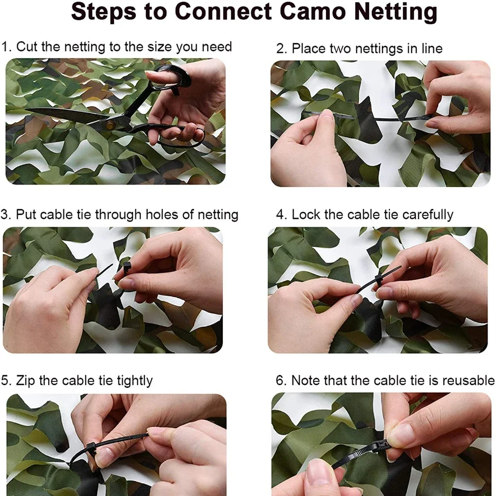 3Mx5M/4Mx6M Hunting Camouflage Nets Woodland Training Camo Netting Car Covers Shade Tents Camping Sun Shelter