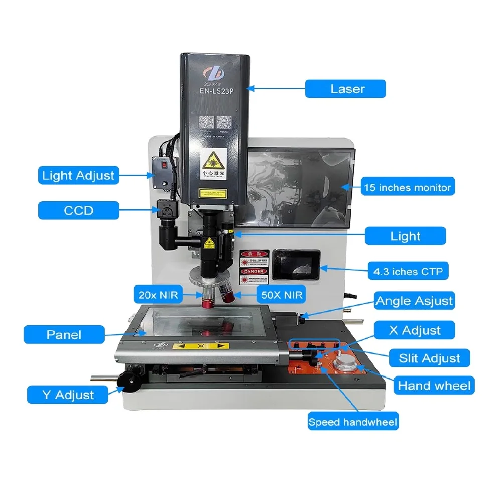ZJMY SeparatedEN-LS23P OLED LCD circuit ITO Conductive Coating Restore Pulsed Laser Welder with EN-580 4C flex cable machine 3