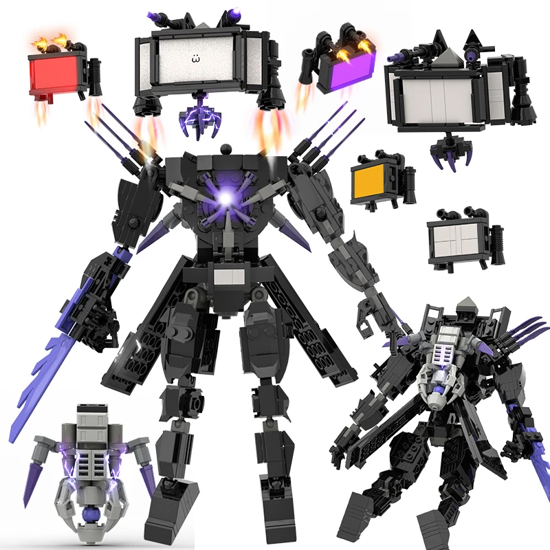 Neue Skibidii Toiletten Action-figuren Bausteine Titan TV König Speakerman Kameramann Bau Spielzeug für Kind Weihnachten Geschenk – Detail 4