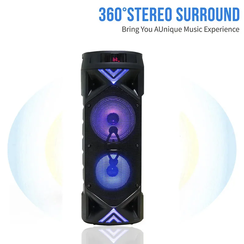 thumbnail image 2 of BabYoung 60W Bluetooth Speaker With Subwoofer – Portable Party Speaker, LED Lights, FM Radio, 10000mAh Battery 2 of 3
