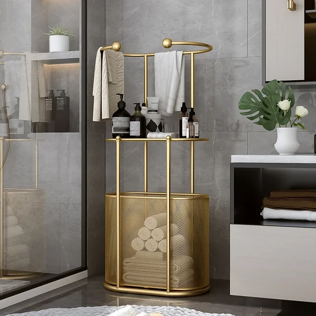 Nordic Bathroom Luxury Towel Shelf Floor Nordic Bathroom Luxury Towel Shelf Floor