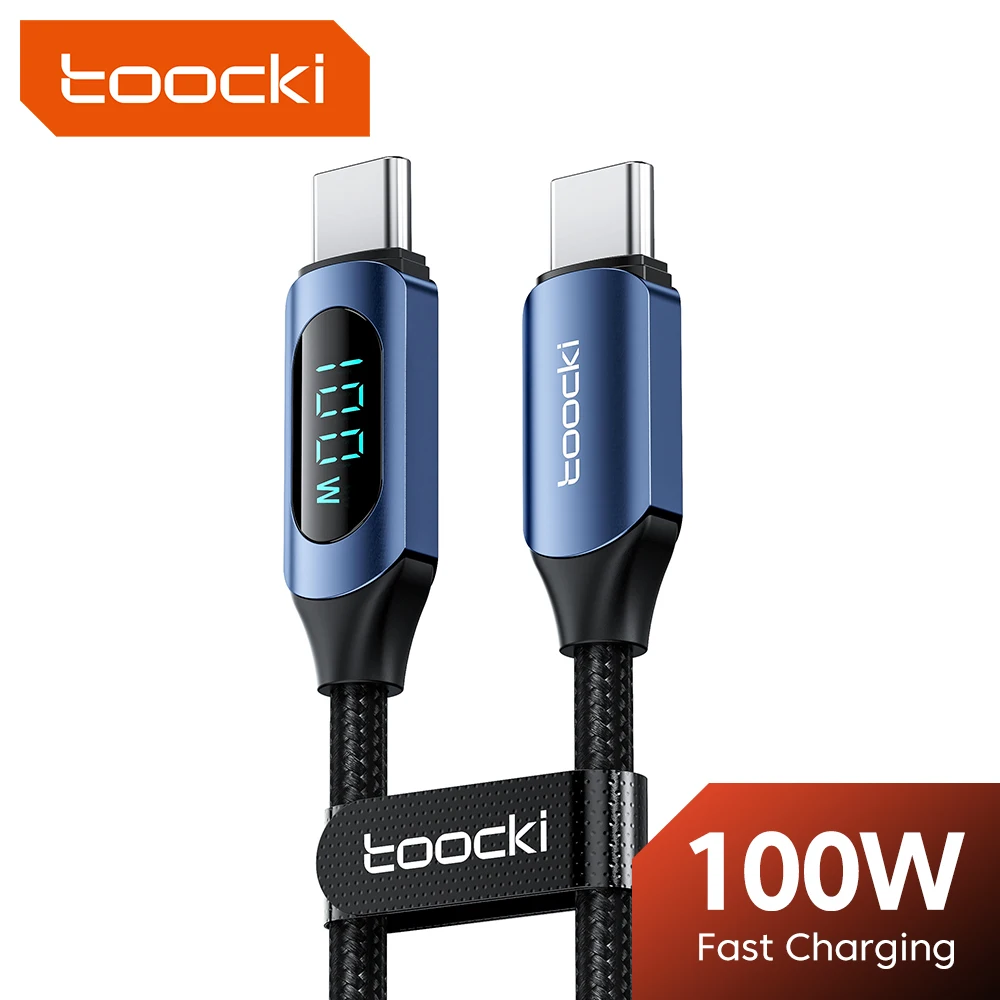 Toocki 100W Kabel typu C do typu C PD Szybka ładowarka USB C do USB C Kabel wyświetlacza do Macbook iPad Przewód danych