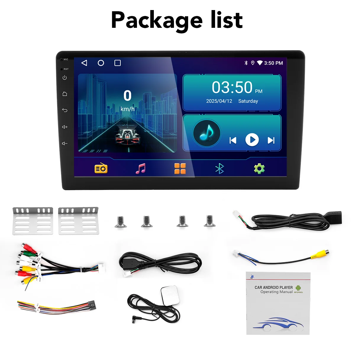 Radio para Auto 2DIN Android Auto Carplay Android 13 GPS Audio para Auto Estéreo de 9 pulgadas FM WIFI BT IPS Reproductor Multimedia Cámara para Automóvil 8