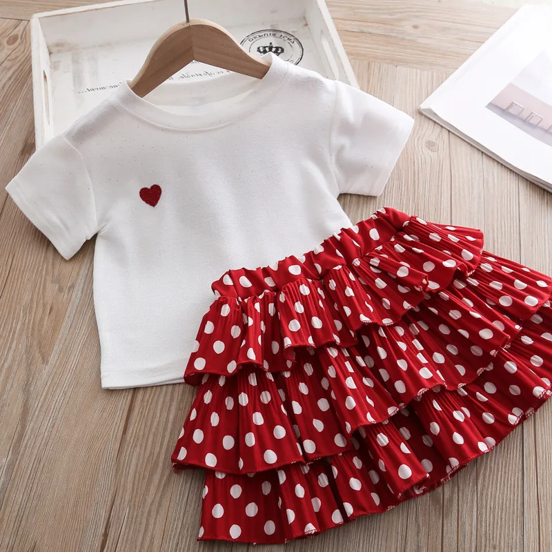 Girls' Suit Summer New Style British Style Skirt Suit Two-piece Suit Chain Bag Kids Clothes Girls Kids Clothes Girls