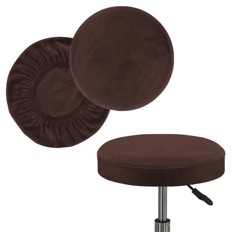 Velvet Elastic Round Chair Bar Stool Cover Slipcover Protector Stretch Modern Anti-dirty Universal Stool Cover Home Chairs 3