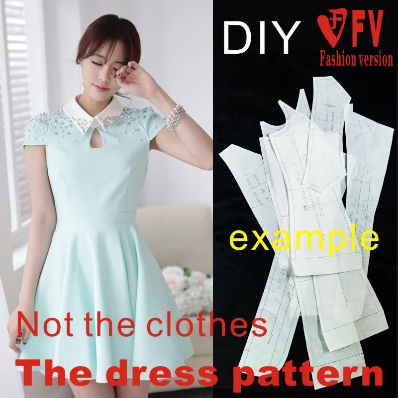 Dresses Sewing Pattern Template Cutting drawing Clothing DIY ((Not selling clothes)) BLQ-197
