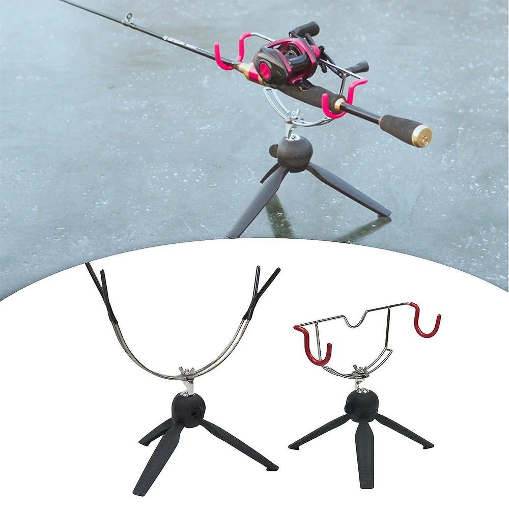 PortableIceFishingRodHolderEasilyInstallationDoubleHeadFish