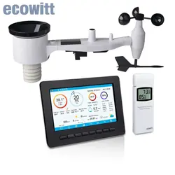 Ecowitt HP2551 Wi-Fi Weather Station with 7'' Large TFT Colored Display Console, 7-in-1 Solar Powered Outdoor Weather Sensor