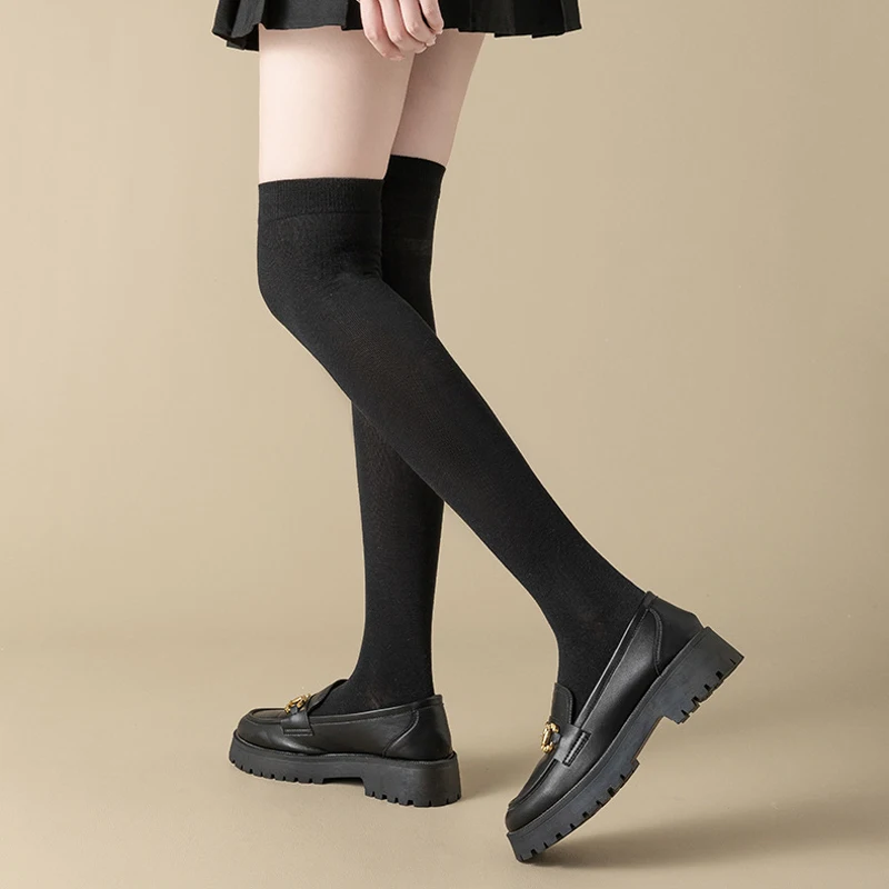 Women Socks Anime Socks Anime Stockings Black White Cotton Socks School Uniform Highschool Girl JK Socks Halloween Lolita Cosplay Accessories Thigh Knee High Stockings