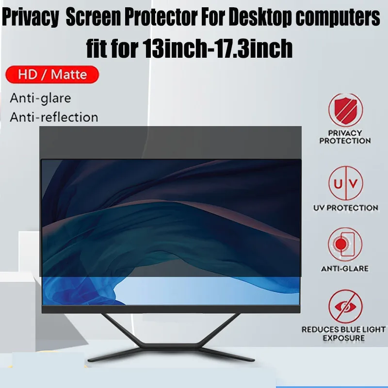 PC 데스크탑 컴퓨터용 프라이버시 필터 안티 블루 필름 스크린 보호대, 엿보기..