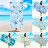 1pc Ocean element ultra-fine fiber beach towel, quick drying and absorbent multifunctional swimming sports towel