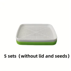 5 - Piece Hydroponic Seed Germination Kit - Reusable Indoor Gardening Trays (Green)