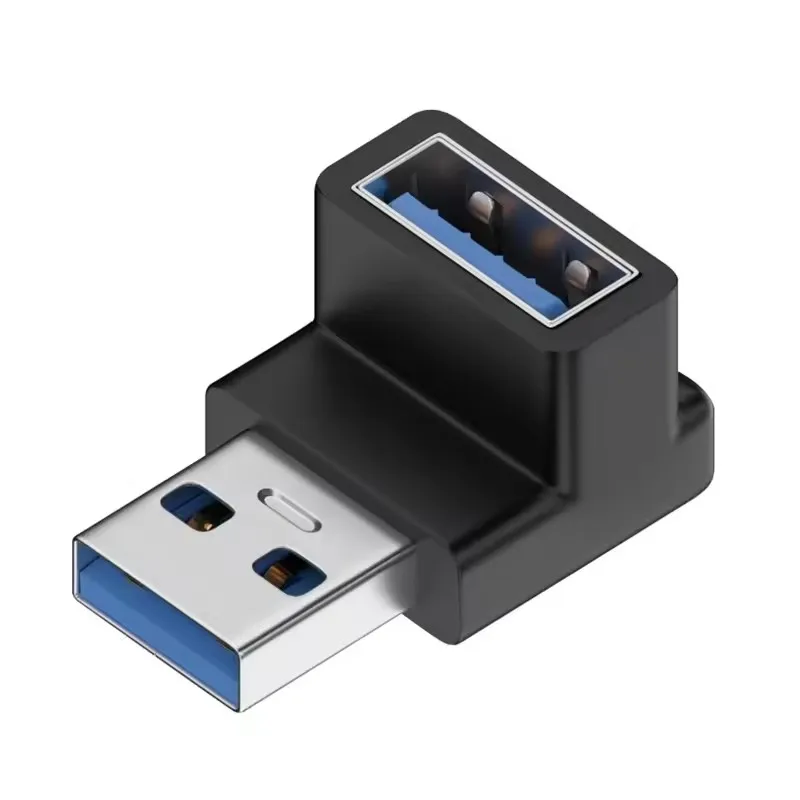 USB 3.0 Right Angle Male to Female Extension Adapter - 90 Degree Upward Elbow Connector, 10Gbps Data Transfer