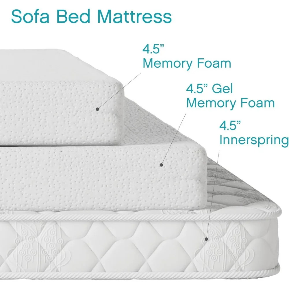Classic Brands 4.5-Inch Cool Gel Memory Foam Replacement Mattress for Sleeper Sofa Bed Queen, Plush 4