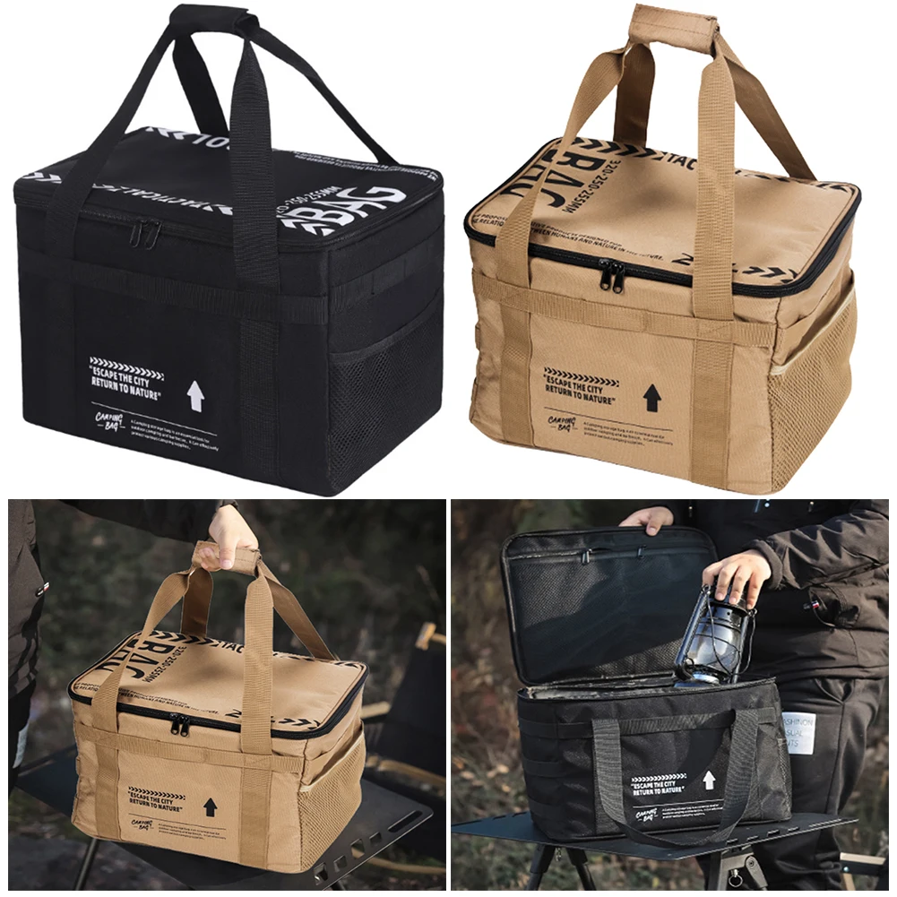 20 L Picnic Bag Cookware Storage Bag with Handle Camping Storage Bag for Beach Picnic Road Trip Travel for Family Activities