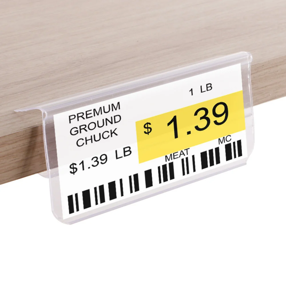 4x8mm Store Channel Edge Clip Label Holders For Wooden Racks Price Tag Display With Thickness 20-25mm Gripper