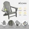 Adirondack Chair Set of HDPE Folding Adirondack Chair w/4 in 1 Cup Holder Trays,Weather Resistant Outdoor Chair, 6