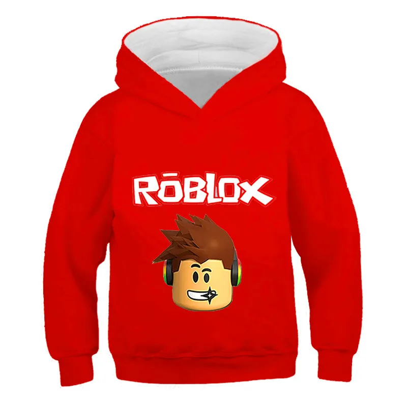 Boys Funny Robloxing Game Print Hoodies Cartoon Long Sleeve Children Pullover Spring Kids Girls Tops Children Clothes 3-14 Years children's sweatshirts