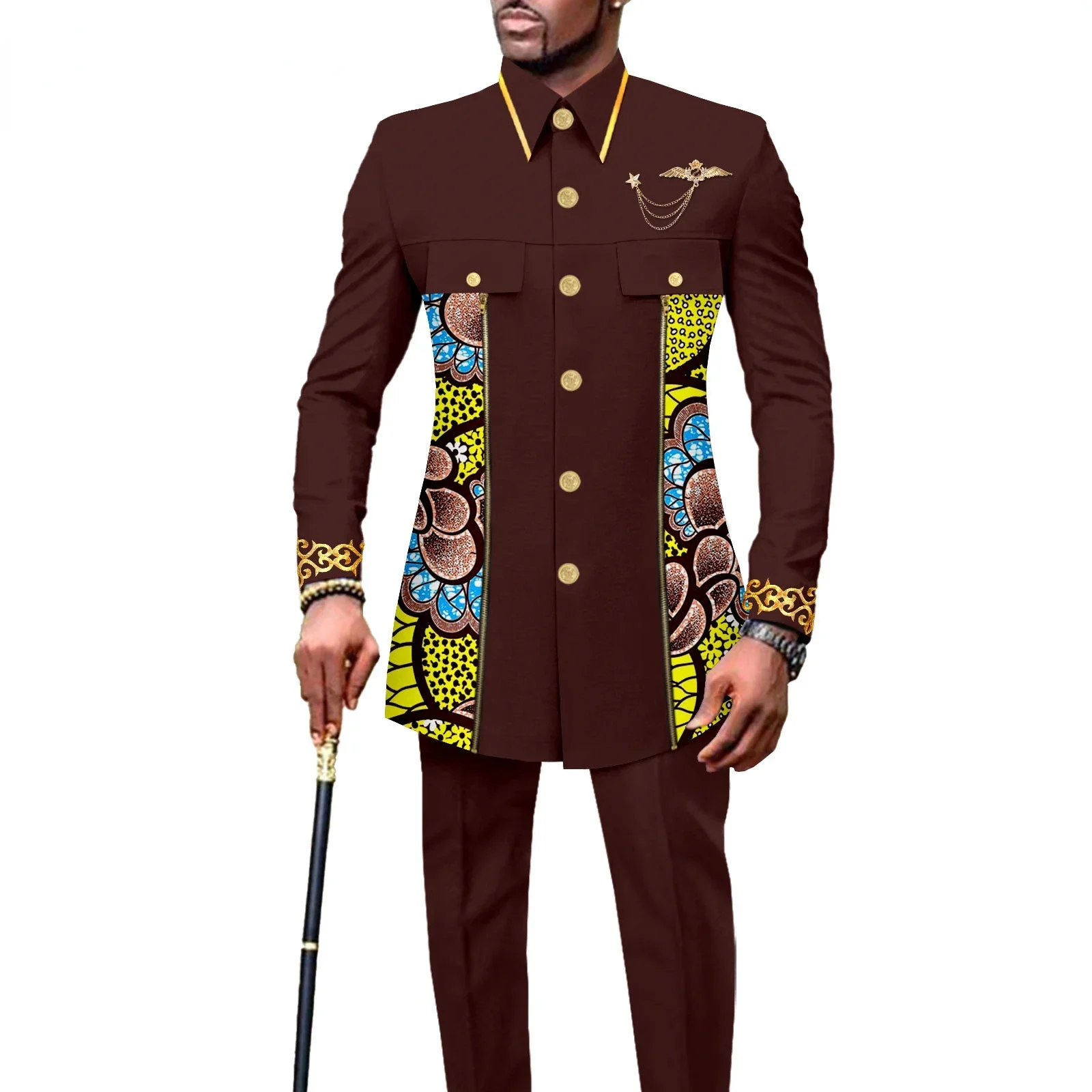 New Casual African Fashion Men's Suit Slim Two-piece Set Спортивный Костюм Мужской Pant Sets Ropa Para Hombres Suits for Men 3