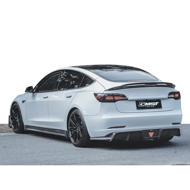 For Tesla Model 3 Real Carbon Fiber Rear Lip Diffuser Spoiler Auto Parts  2017-2022 Body Kit Diffuser - AliExpress