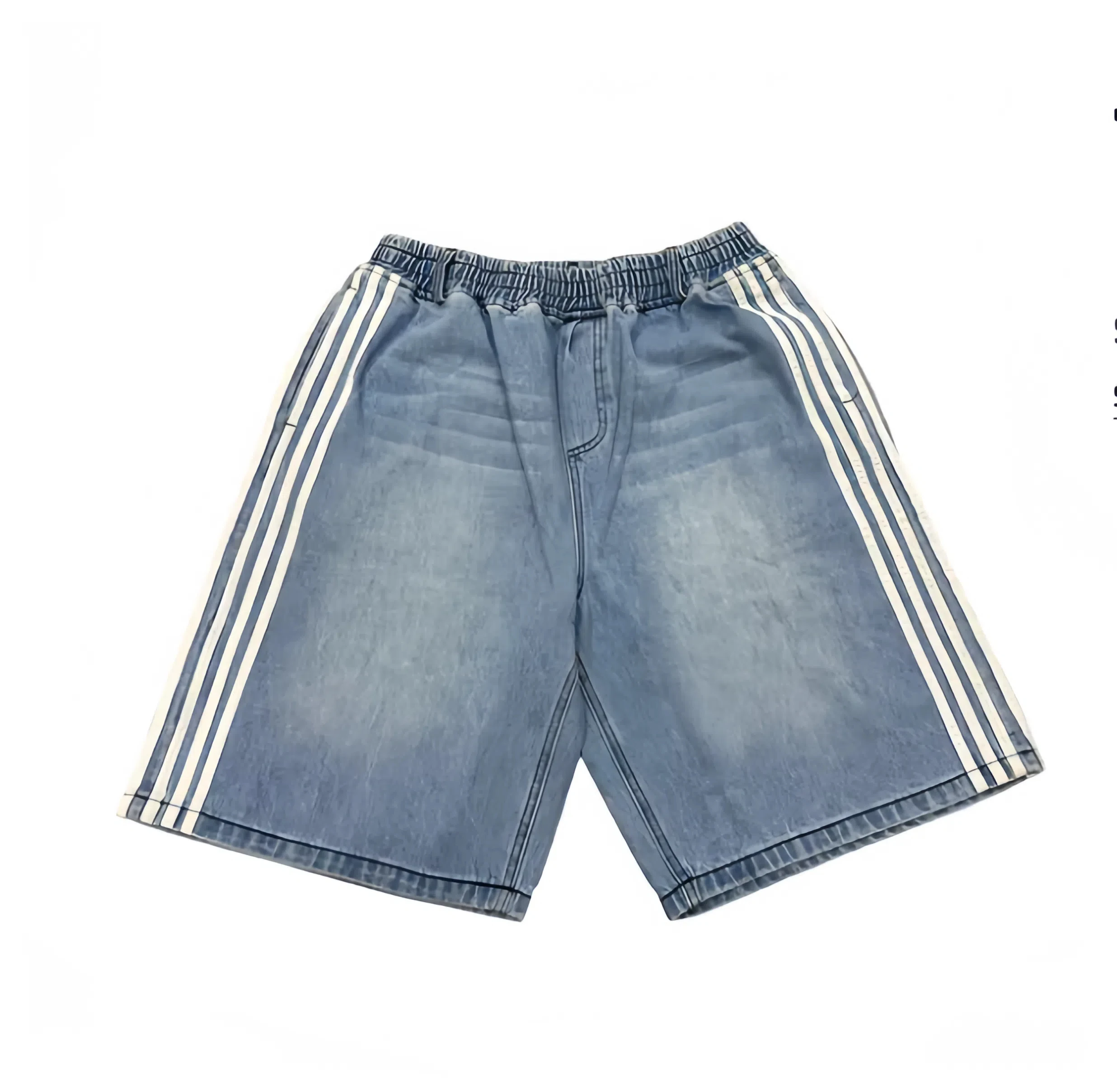 Retro Striped Men Shorts Y2k Black Casual Hip Hop Sports Basketball Shorts Summer New Loose Denim Streetwear Sweatpants